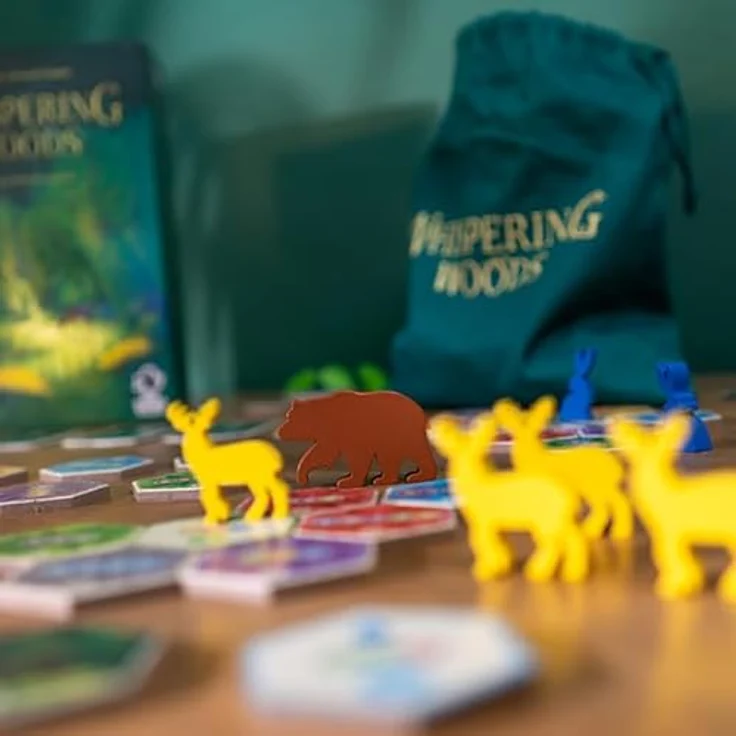 Wonderbow Wonderbow Whispering Woods Brettspiel, Plättchenlegespiel mit Tierfiguren, wunderschöne Illustrationen, Familienspiel für 1-4 Spieler ab 10 Jahren, inkl. Solo-Modus – Bild 4