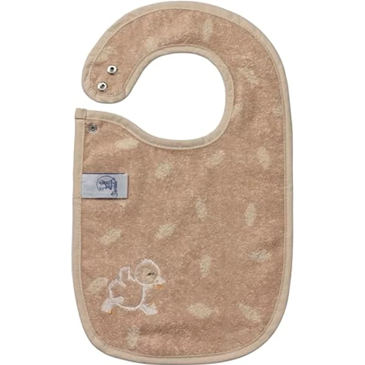 Sterntaler Lätzchen aus Jacquard Frottee mit seitlichem Druckknopf und Motiv Ente Edda Lou, niedliche Applikation, Blau – Bild 3