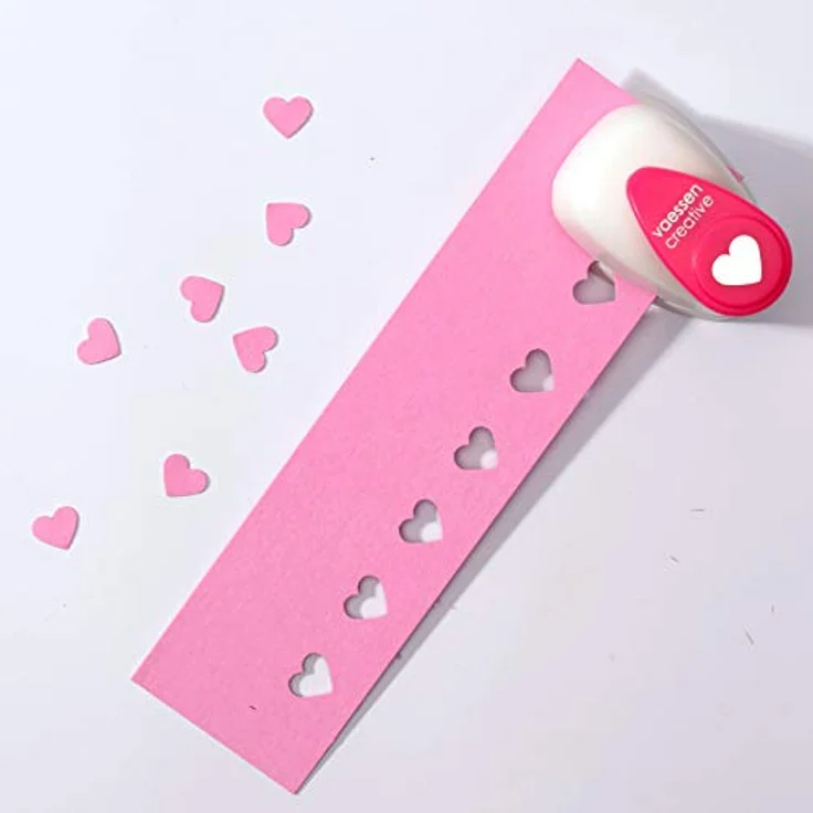 Vaessen Creative Ministanzer Herz, 0,95 cm Motivstanzer aus Metall und Plastik, lila, perfekt für Scrapbooking und Papierbastelarbeiten – Bild 2