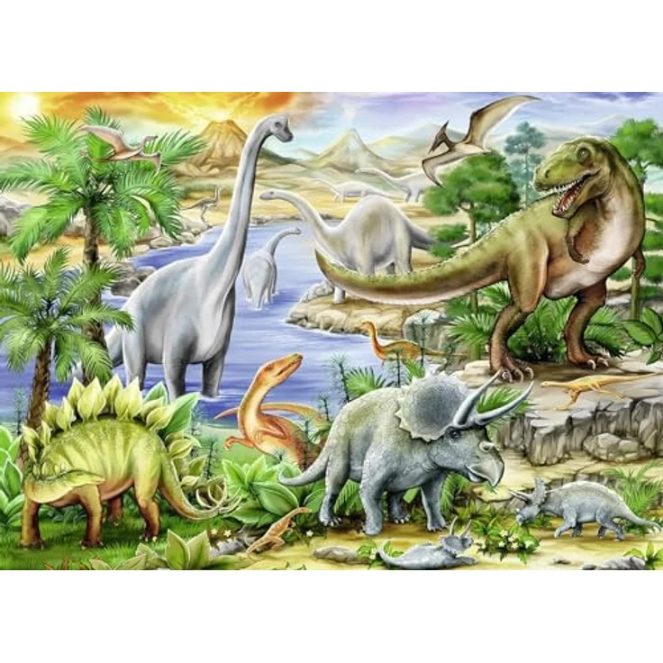 Ravensburger 09621 Dinosauri Puzzle, Mehrfarbig, langlebige Konstruktion aus FSC-zertifiziertem Karton, einzigartig geformte Teile, kinderfördernd – Bild 2