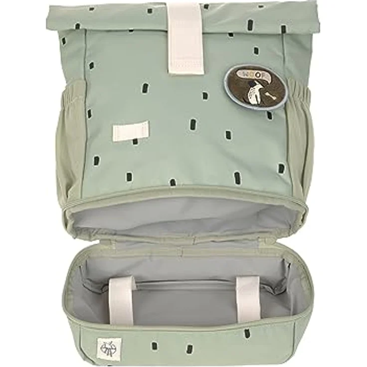 LÄSSIG Kindergartenrucksack Kinderrucksack Rolltop mit Brustgurt wasserabweisend, 11 Liter/Mini Rolltop Backpack Happy Prints Oliv – Bild 4