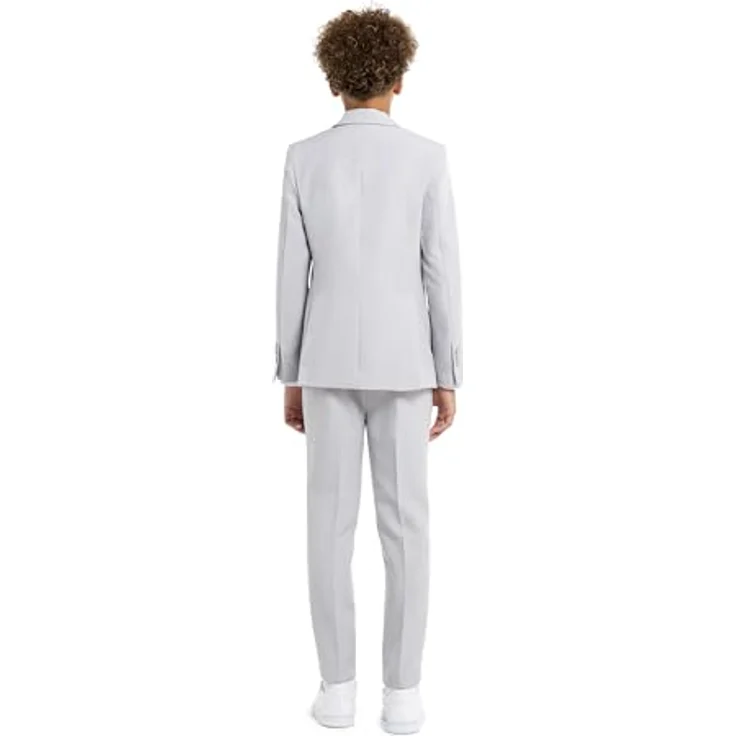 OppoSuits Grauer Konfirmationsanzug für Jungen, Slim Fit, inklusive Jacke, Hose und Krawatte, Größen 146-152 – Bild 3