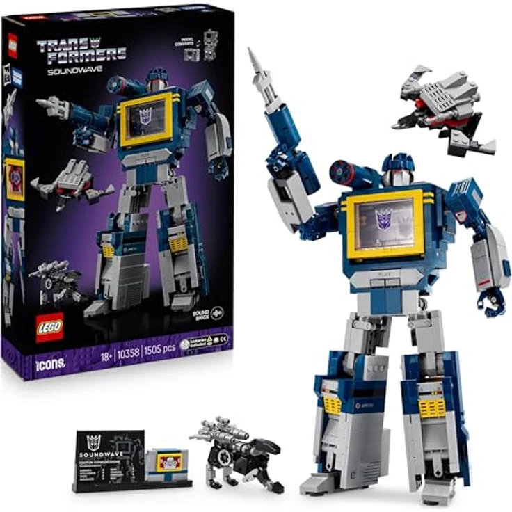 LEGO Icons 10358 Transformers: Soundwave Bausatz, 1.505 Teile, Mehrfarbig, ab 18 Jahren – Bild 1