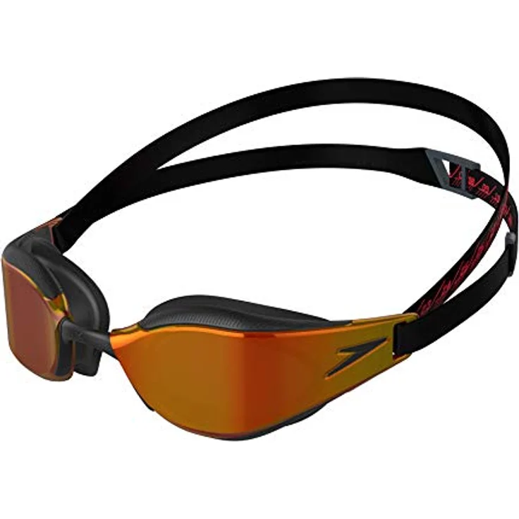 Speedo Fastskin Hyper Elite Mirror Goggles, Verbessertes Design, Komfortabler Stil, Schwarz und Silber, Erwachsene Unisex Größe – Bild 1