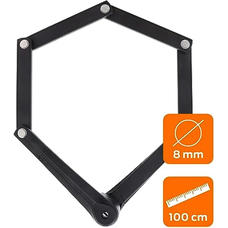 Axa Faltschloss Fold 100 Pro Länge 100 cm schwarz – Bild 3