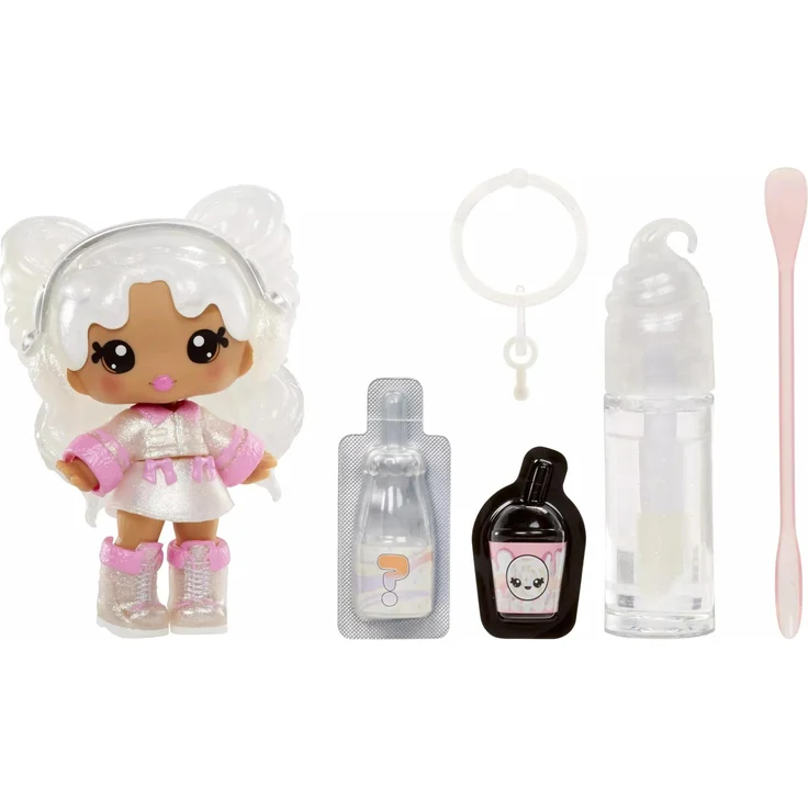 MGA Yummiland Lip Gloss Doll Serie 2, Mystery Chase 2 mit Lip Gloss Basis, Farbe und Duft, inklusive abnehmbarem Schlüsselanhänger