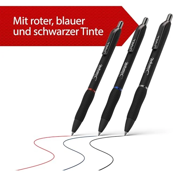 Parker Jotter-Gelschreiber | Edelstahl mit Goldzierteilen | mittlere Schreibspitze (0,7 mm) | schwarze Tinte | Blister-Verpackung – Bild 6