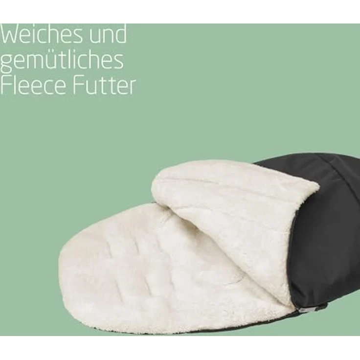 Maxi-Cosi kuschelig weicher 2-in-1 Fußsack, Winterfußsack und Sitzpolster, kompatibel mit Maxi-Cosi Kinderwagen, Black – Bild 2
