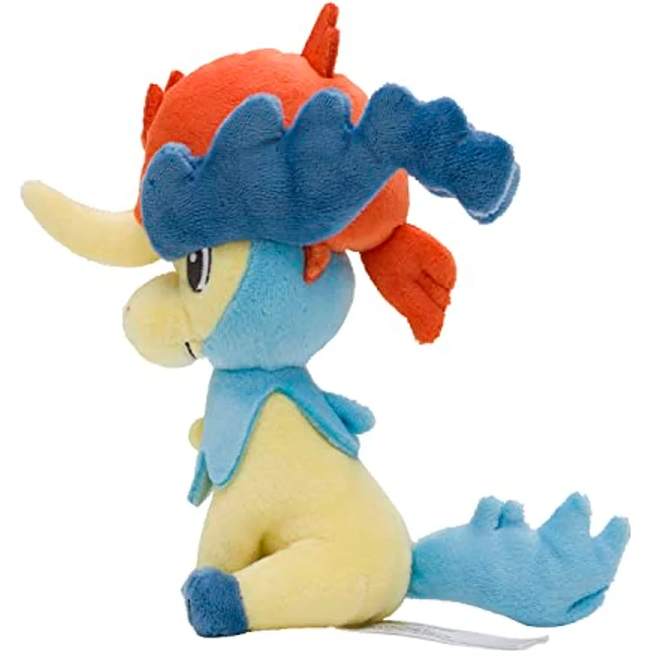 Tinisu Pokemon Keldeo Kuscheltier, 20 cm Plüschtier im Poké Doll-Stil, mit Horn und plüschigen Verzierungen, für Kinder ab 4 Jahren – Bild 3
