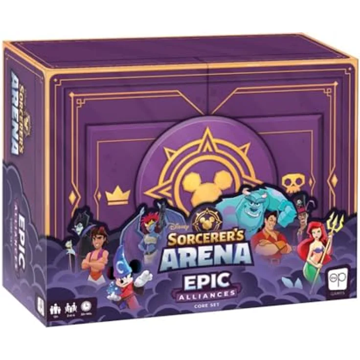 USAopoly Disney Sorcerers Arena: Epic Alliances Core Set - Brettspiel mit Disney- und Pixar-Figuren - Ab 13 Jahren - Für 2 bis 4 Spieler - Englisch