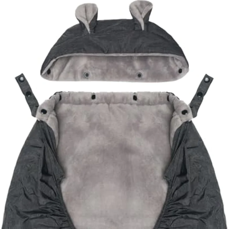 Fillikid Tragecover für Babytragen, wind- & wasserabweisender Wetterschutz mit Fleece-Innenfutter, Kapuze & Handwärmer-Tasche, universal passend – Bild 5