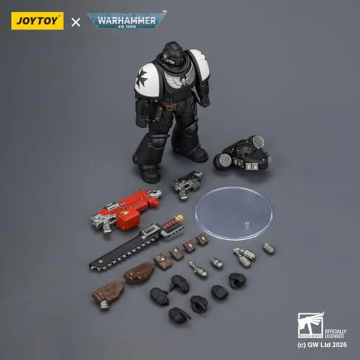 Joy Toy Warhammer 40,000 Black Templars Intercessor Figur, detailreich, 12 cm, beweglich, inkl. Bolzengewehr und Kettenschwert – Bild 5
