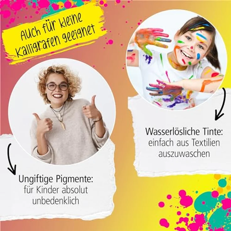 ONLINE Brush-Pen Set Calli.Brush, 24 Double-Tip Pinselstifte mit Kalligrafie-Spitze und Pinselspitze, ungiftig und auswaschbar, in nachhaltiger Bambus-Box – Bild 5