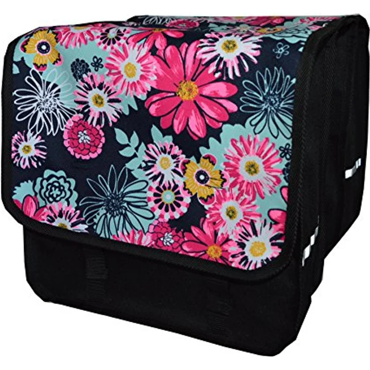 Beluko 'Uno' Fahrradtasche für Gepäckträger ab 26 Zoll Bunte Blumen – Bild 2