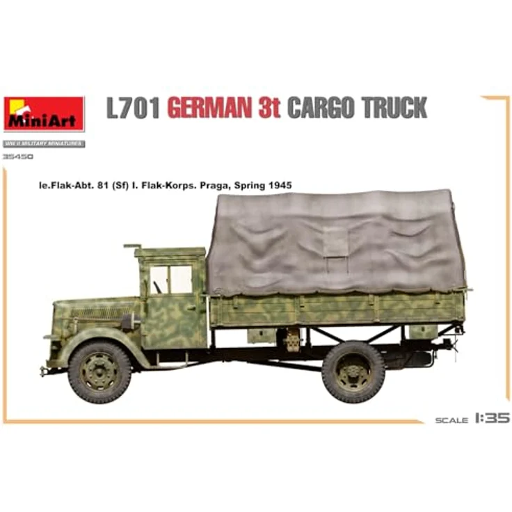 Mini art 1:35 L701 Dt. 3t Cargo Truck, Modellfahrzeug mit realistischen Details und variablen Ladeabdeckungen, fünf Varianten möglich – Bild 11