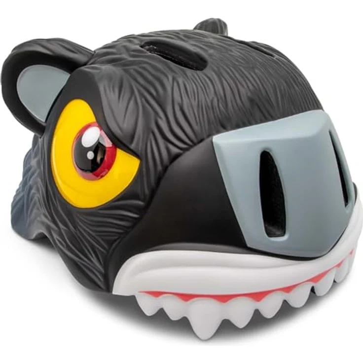 Crazy Safety Kinder Fahrradhelm | Leichter und verstellbarer 3D Tierhelm 49-55 cm (Panther Schwarz) – Bild 4