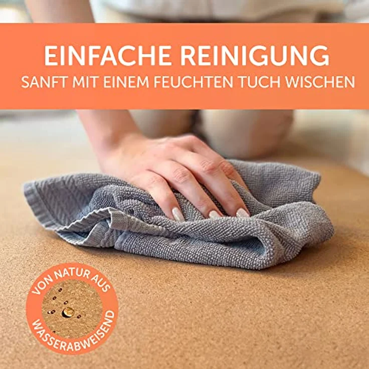Famifidus Krabbelmatte Baby schadstofffrei - Kinder Spielmatte aus Kork & Naturkautschuk - 120 x 120 cm - Bodenmatte mit 4,5mm Stärke ideal als Spielunterlage, Spiel und Krabbelunterlage – Bild 6