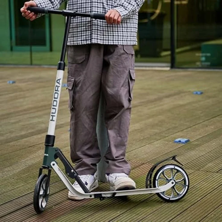 Hudora Scooter Big Wheel 205 Advanced, faltbarer Tretroller mit 205 mm Rädern, höhenverstellbar und bis 100 kg belastbar, ash – Bild 2