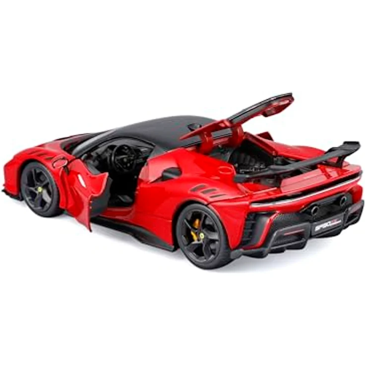 Bburago Ferrari SF90 XX Stradale, Maßstab 1:24 Diecast-Modell mit roten Lackierung und detailgetreuer Innenausstattung, Türen und Kofferraum zum Öffnen, für Sammler und Altersgruppe 3+ – Bild 2