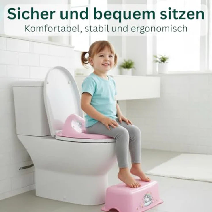 DOCARI Toilettensitz Kinder, Klositz Aufsatz ergonomisch, rutschsicher, Elefant rosa für komfortables Toilettentraining ab 2 Jahre – Bild 4