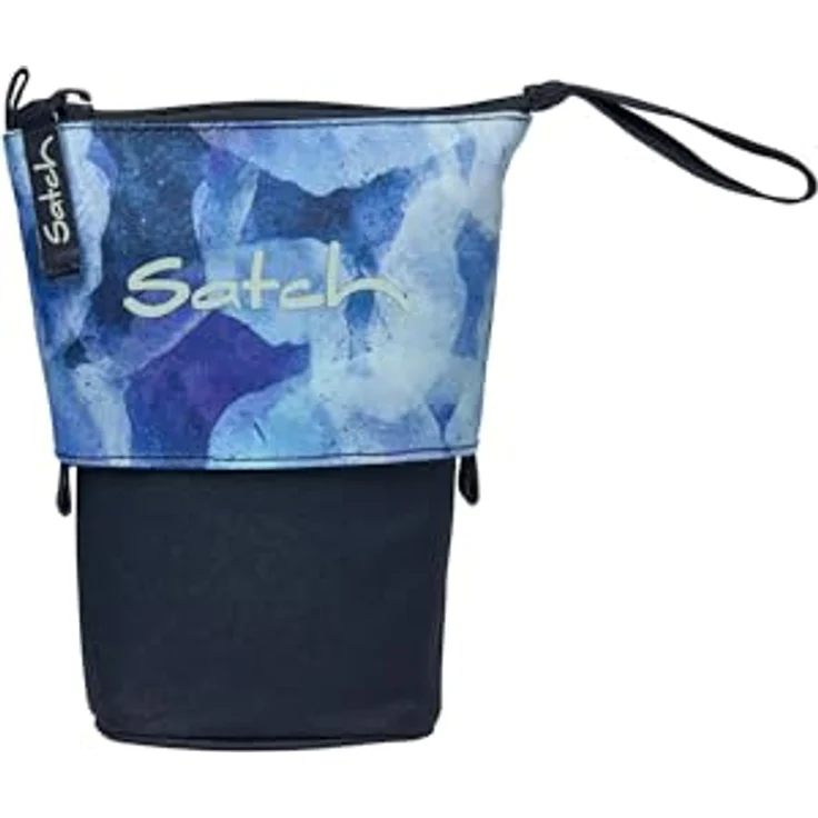 satch Pencil Slider extra groß inkl. Trennfach Reißverschlussfach Stiftehalter Geodreieck Sichtfenster für Stundenplan Blurry Sky - Dunkelblau – Bild 1