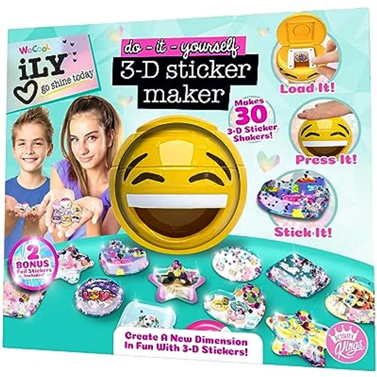 ACTIVITY KINGS ILY DIY 3D-Aufkleber Maker, Personalisierbarer Bastelset für Kinder ab 6 Jahren