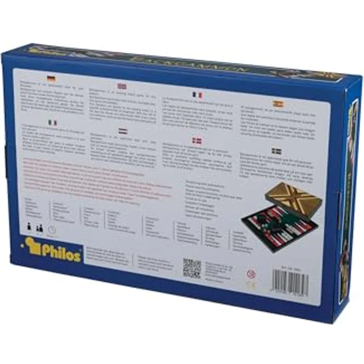 Philos Backgammon Psara, mittel, klassisches Brettspiel für 2 Personen, Deutsch – Bild 9