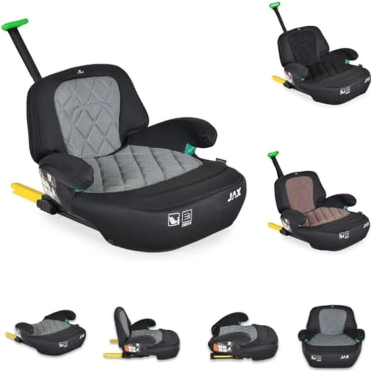 Cangaroo Sitzerhöhung Jax i-Size Gruppe 3, Isofix, Top Tether, 125-150 cm, ab 4 bis 12 Jahre, ergonomisches Design, abnehmbarer und waschbarer Bezug – Bild 1