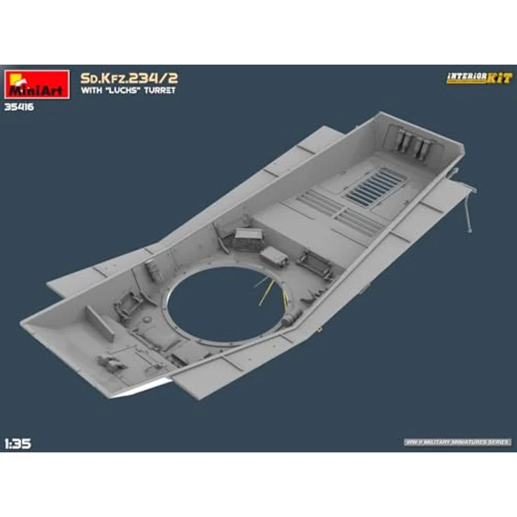 Other 1:35 Sd.Kfz.234/2 mit Luchs Turm, Modellfahrzeug mit detailliertem Interieur und Photoätzteilen, zwei Varianten darstellbar – Bild 14
