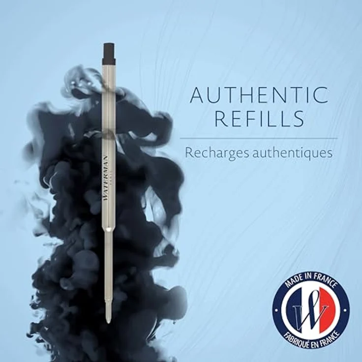 Waterman Füllfederhalter Grossraum Mine M schwarz Standard Maxima 1er Blisterkarte, Tintenflacon in eleganter schwarzer Farbe – Bild 3