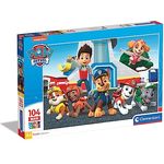 Clementoni 23753 Maxi Paw Patrol Puzzle 104 Teile ab 4 Jahren, farbenfrohes Kinderpuzzle mit extra großen Puzzleteilen, Geschicklichkeitsspiel für Kinder
