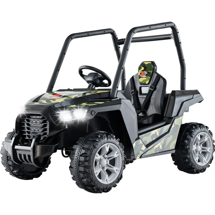 DREAMADE Kinderfahrzeug UTV, 24V Elektrisches Spielauto mit Fernbedienung, sanfter Start, 3 Geschwindigkeiten, 3-Punkt-Gurt, grün, für 3-8 Jahre