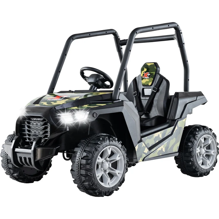 DREAMADE Kinderfahrzeug UTV, 24V Elektrisches Spielauto mit Fernbedienung, sanfter Start, 3 Geschwindigkeiten, 3-Punkt-Gurt, grün, für 3-8 Jahre