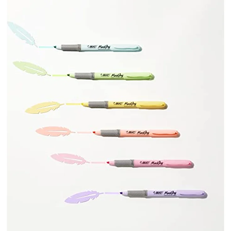 BIC Highlighter, Textmarker, 24er Pack, in verschiedenen Farben inkl. Pastell, mit Keilspitze, Strichstärke: 1.6 bis 3.4 mm, mit Austrocknungsschutz – Bild 5