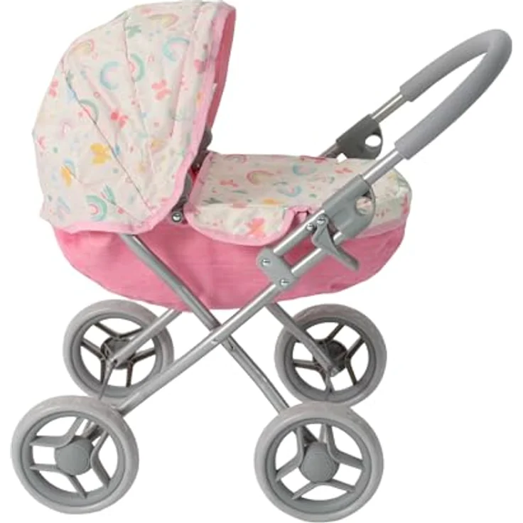 Bayer Chic 2000 Puppenwagen Lilli Schmetterlinge, Klassischer Puppenwagen mit klappbarem Sonnenverdeck, kindgerechter Schieberhöhe von 55 cm – Bild 1