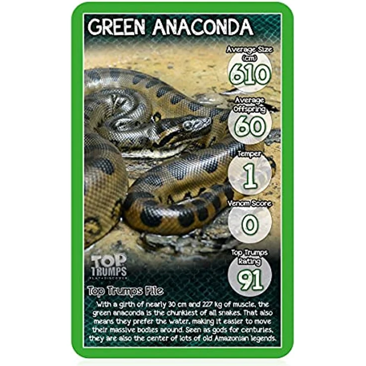 Winning Moves Snakes Top Trumps Card Game, 30 Karten mit Fakten über eindrucksvolle Schlangen – Bild 3