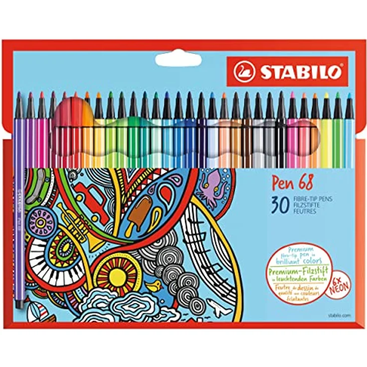 Premium-Filzstift - STABILO Pen 68 - 30er Pack - mit 30 verschiedenen Farben – Bild 1
