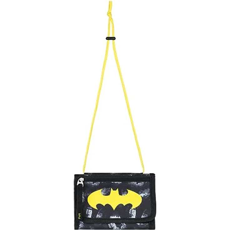 Baagl Brustbeutel Kinder - Geldbörse für Jungen, Mini Portemonnaie, Kleingeld Münzbörse mit robustem Polyester in Batman Dark City Design, 14,5 x 8,5 cm – Bild 3