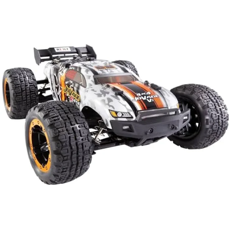Reely JoVage 4x4 V2 Orange/Weiß Brushed 1:16 RC Modellauto Elektro Truggy Allradantrieb (4WD) RTR 2,4 GHz inkl. Akku - Spritzwassergeschützter Empfänger/ESC, LED-Scheinwerfer, Gripstarke Räder – Bild 2