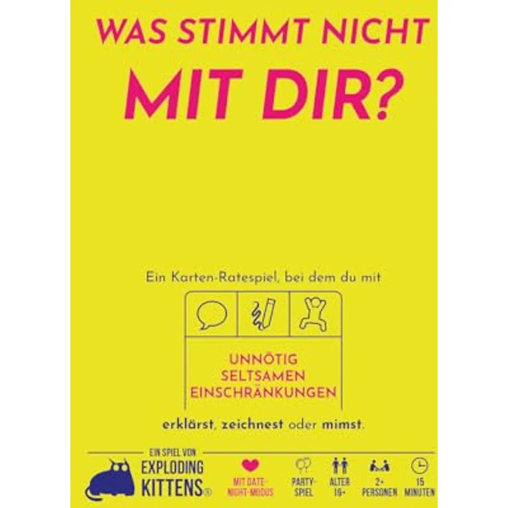 Exploding Kittens Was stimmt Nicht mit dir? Partyspiel Kartenspiel 2+ Spieler ab 16+ Jahren 15 Minuten Spielzeit Deutsch – Bild 2