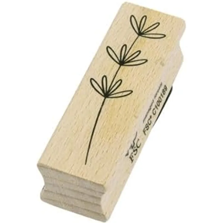 Artoz Stempel – Holzstempel – „Blume“ – 60 x 20 mm – Motivstempel zum Kartenbasteln für Einladungen, Geburtstag, Grüße