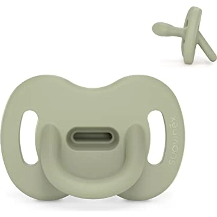 Suavinex, Schnuller aus Silikon, für Babys 0-6 Monate, Schnuller mit physiologischem Sauger Sx Pro, Symmetrisch, Superweich und Flexibel, Einschlafschnuller, Colour Essence, Grün – Bild 1
