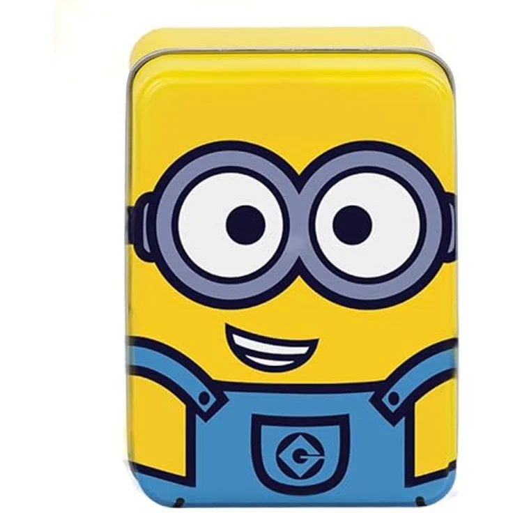 Paladone Minions Illustrierte Spielkarten – Offiziell Lizenziertes Ich Einfach Unverbesserliches Kartenspiel in Sammeldose, ikonische Charaktere mit Kevin Stuart & Bob, Gelbe Minion-Aufbewahrungsdose, Geschenk für Fans – Bild 4