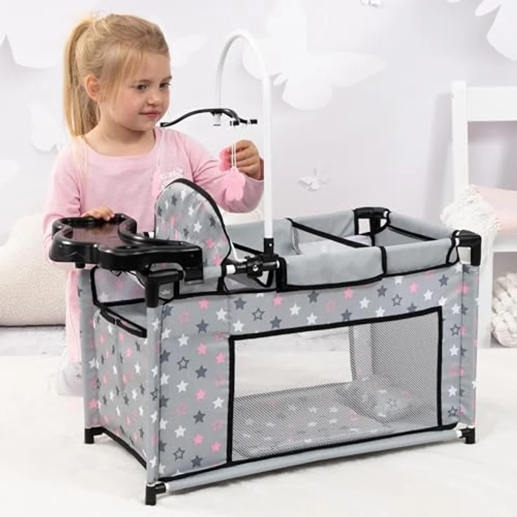 Bayer Puppenbett Multibett, mit Hochstuhl, Wickelablage und Mobile, vielseitig und praktisch – Bild 4