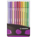 Premium-Filzstift - STABILO Pen 68 Colorparade - 20er Tischset in anthrazit/pink - mit 20 verschiedenen Farben - Preisvergleich