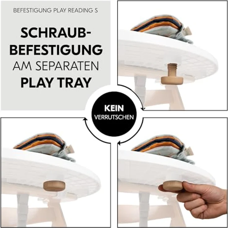 Hauck Play Reading S Animals, Greifspielzeug für Hochstühle zur Förderung der Sinne und Hand-Auge-Koordination – Bild 5