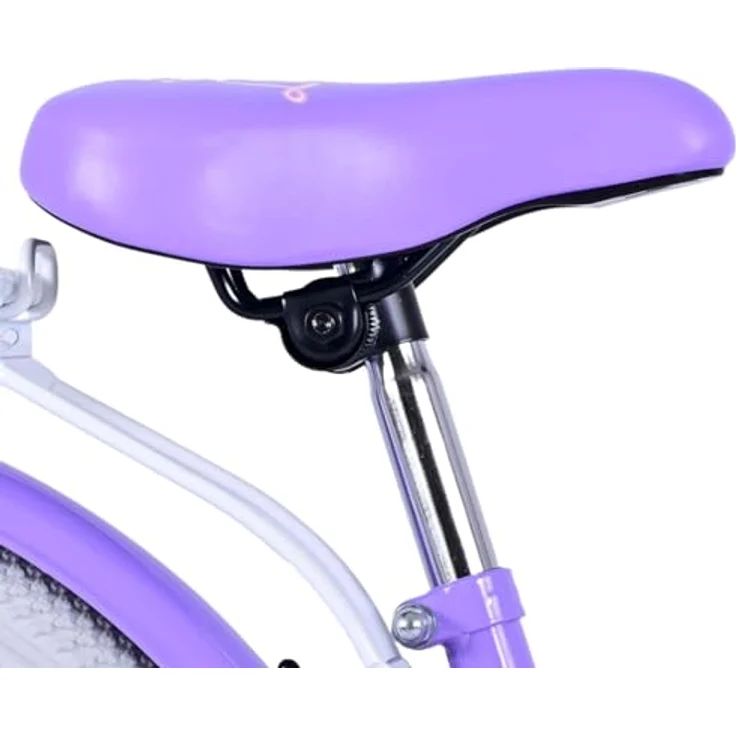 Volare Lovely 20 Zoll Kinderfahrrad, Lila, 1 Gang, mit Korb, Seitenständer und höhenverstellbarem Sattel – Bild 7