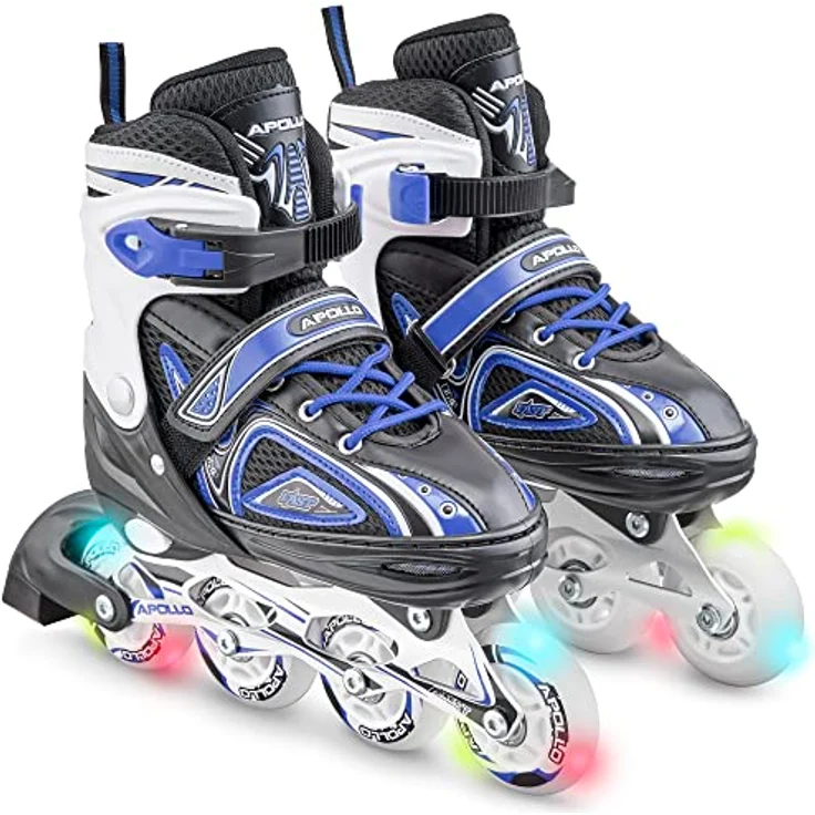 Apollo Super Blades | größenverstellbare Inliner für Kinder | Inliner Damen, Mädchen und Jungen passend in den Größen 31–42 | LED Inlineskates – Bild 1
