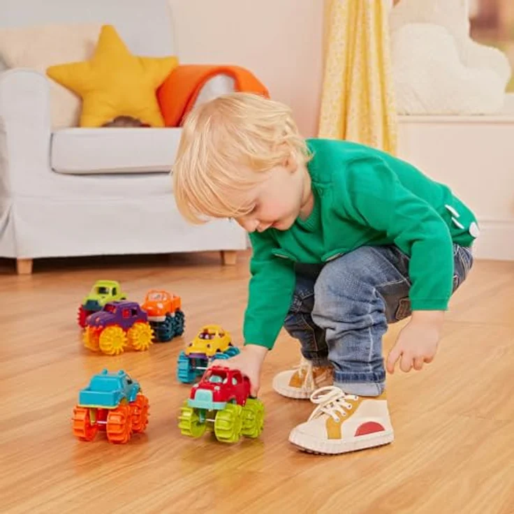 Battat Mini Monster Trucks – Set mit 6 Mini Trucks mit Aufbewahrungstasche für Kinder ab 2 Jahren – Bild 3