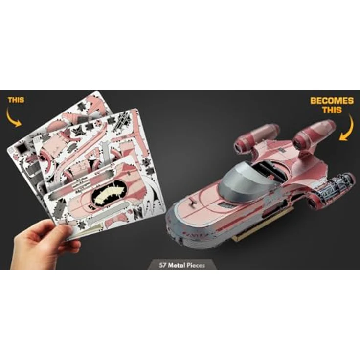 Fascinations Metal Earth MMS415 - Star Wars EP9 X-34 Landspeeder™, 3D-Metallbausatz mit 2.25 Metallplatinen, lasergeschnittene Bauteile, ab 14 Jahre – Bild 3